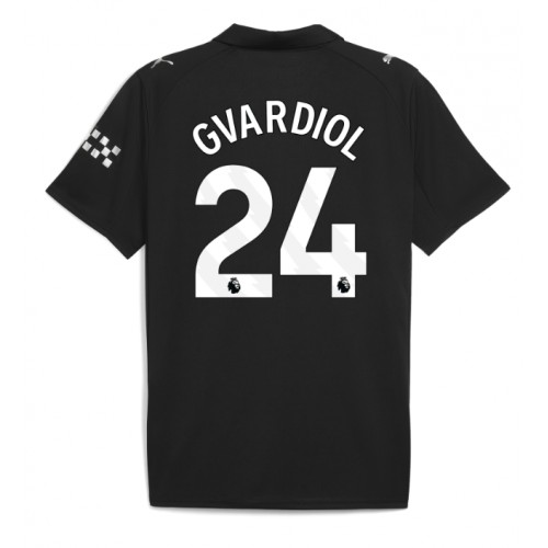 Maglia Calcio Manchester City Josko Gvardiol #24 Seconda Divisa 2025-26 Manica Corta